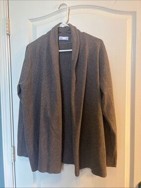 croft & barrow Heathered Taupe Open-Front Cardigan